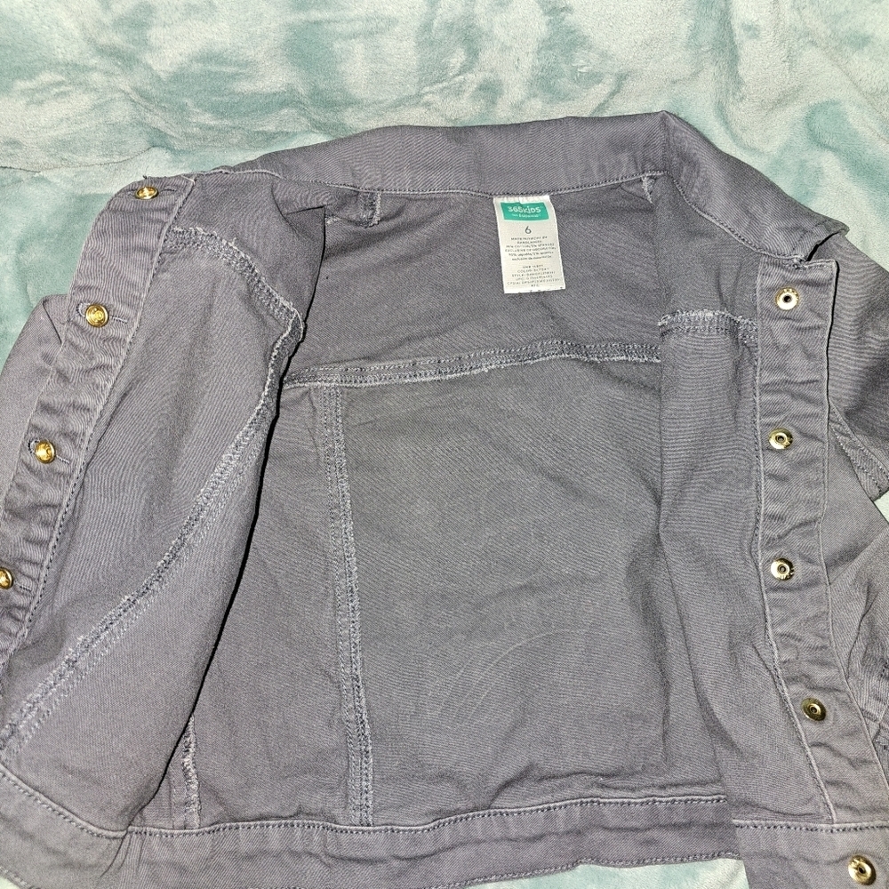 Gray Jacket with Floral Unicorn Patch - Picture 8 of 8